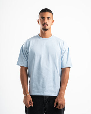 Men Baby Blue Short Sleeve T-shirt