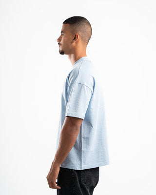 Men Baby Blue Short Sleeve T-shirt