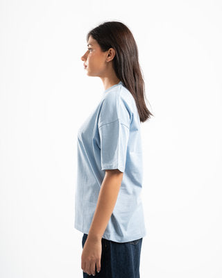 Women Baby Blue Short Sleeve T-shirt