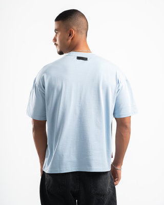 Men Baby Blue Short Sleeve T-shirt