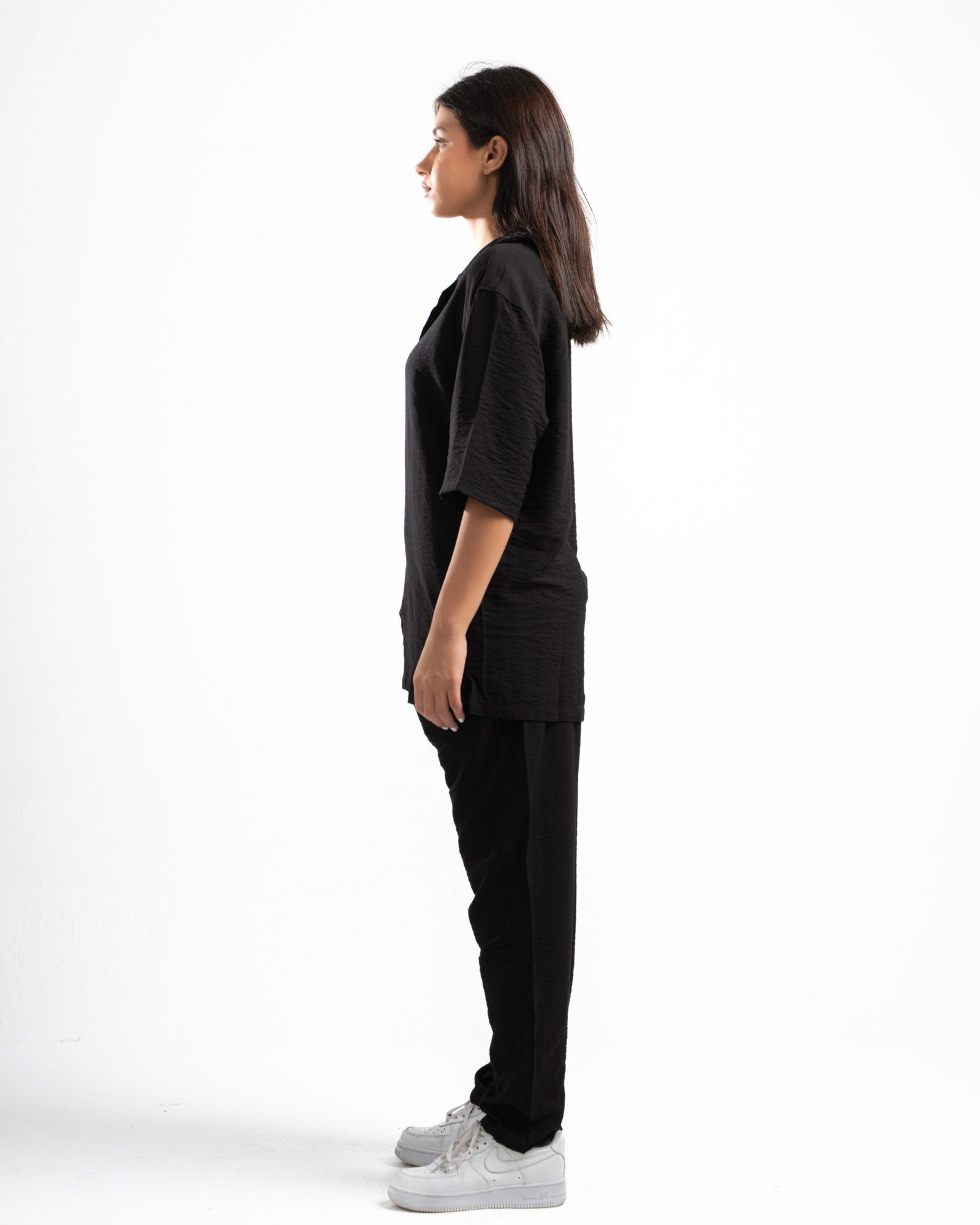 Women Black Linen Pants