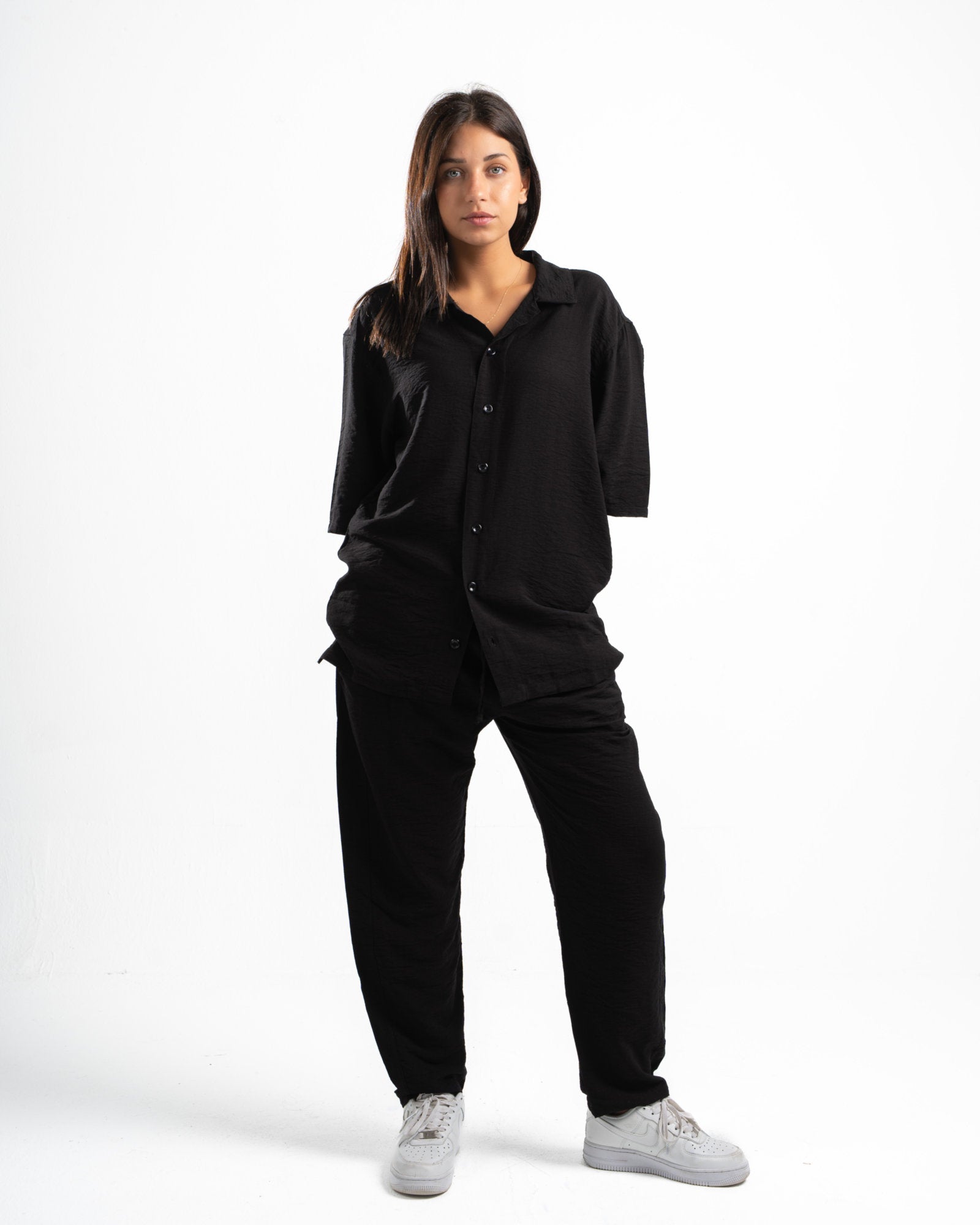 Women Black Linen Pants