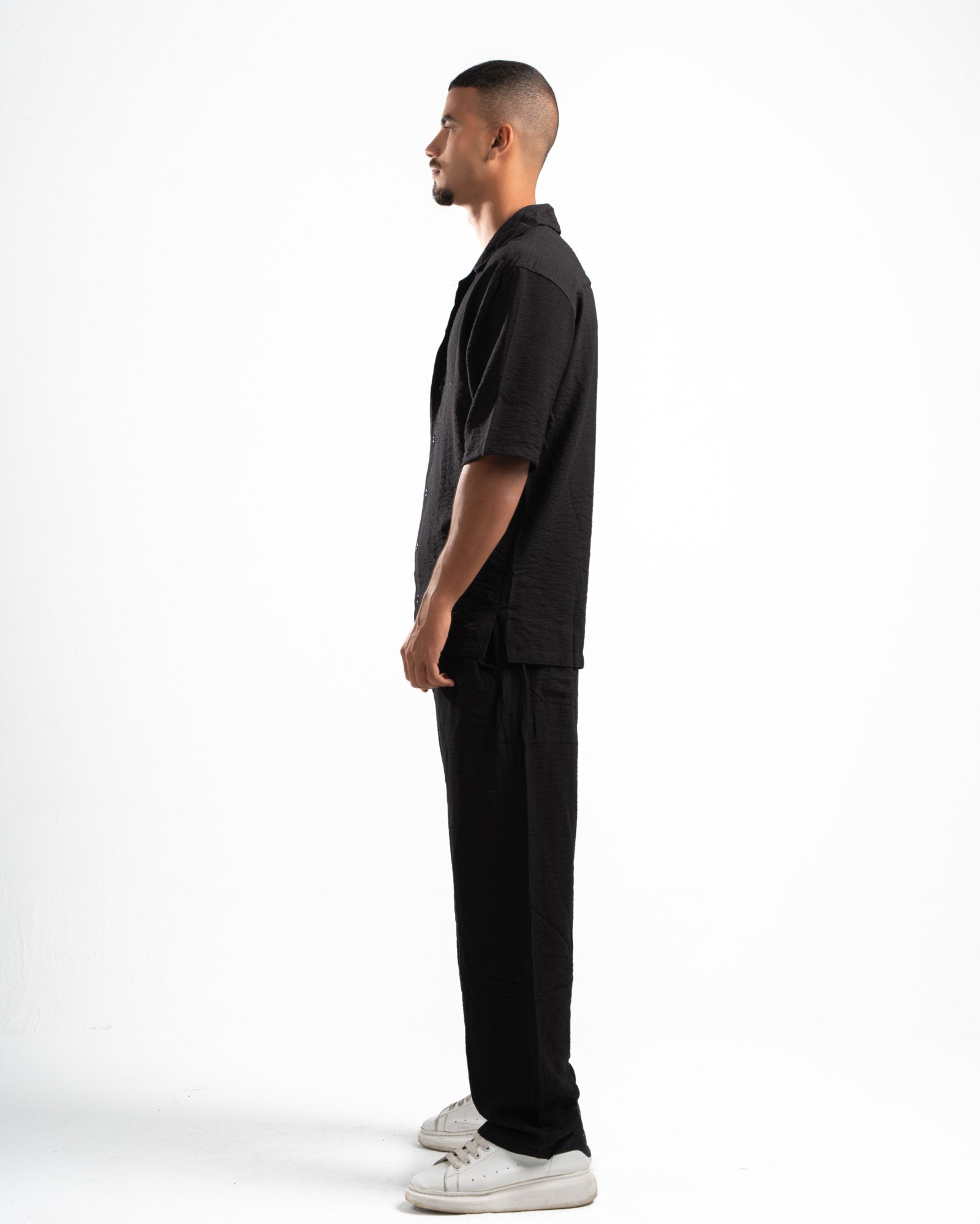 Men Black Linen Pants