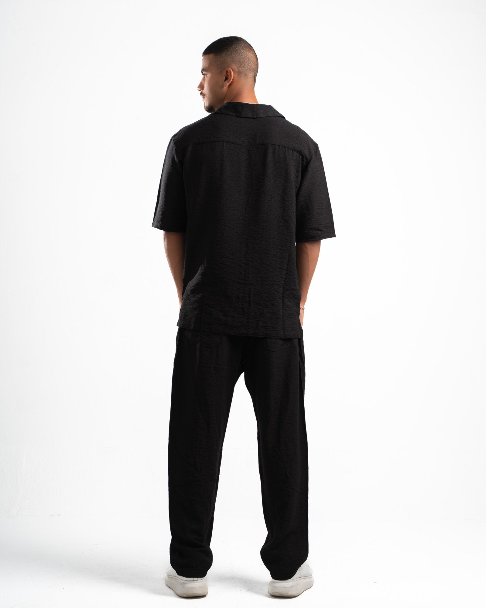 Men Black Linen Shirt