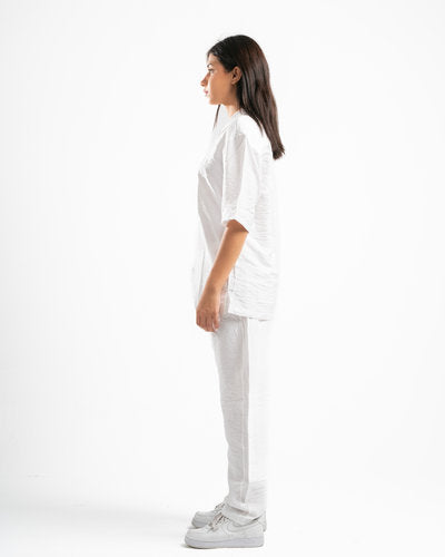 Women White Linen Pants