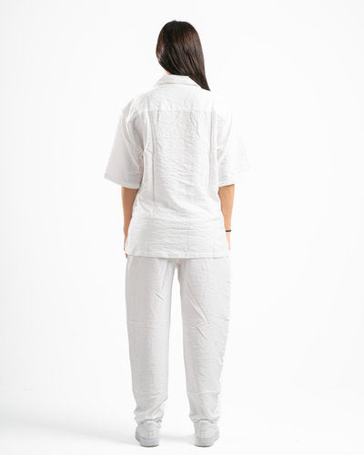 Women White Linen Pants