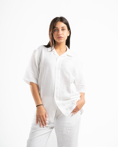Women White Linen Shirt