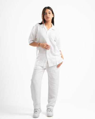 Women White Linen Pants