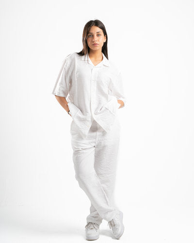 Women White Linen Pants