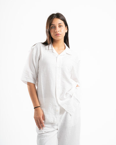 Women White Linen Shirt