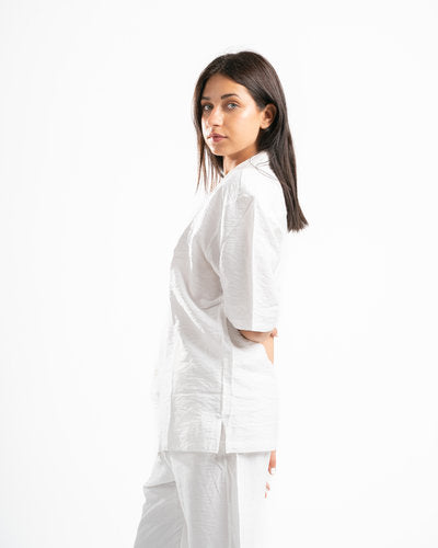 Women White Linen Shirt