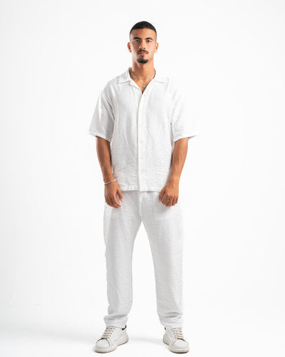 Men White Linen Pants