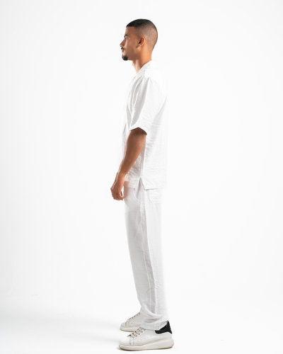 Men White Linen Pants