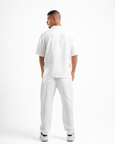 Men White Linen Pants