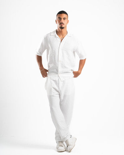 Men White Linen Pants